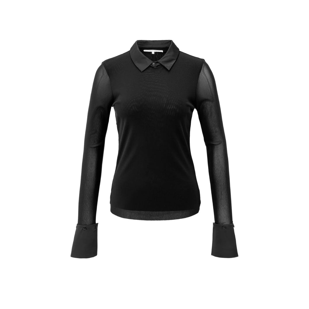 YAYA 709346-511 Mesh Sleeve Top