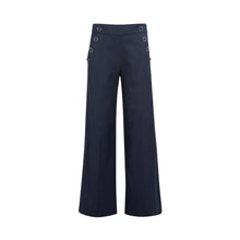 Load image into Gallery viewer, YAYA 01-301245-603 High Waist Trousers with Decorative Buttons and Wide Legs
