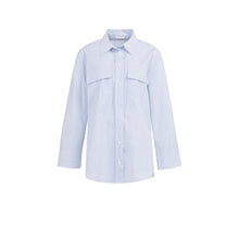 Load image into Gallery viewer, YAYA 01-201205-603 Striped Boyfriend Blouse with Adjustable Cuffs
