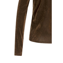 Load image into Gallery viewer, YAYA 01-709428-610 Velvet Mesh Top with High Neck and Long Sleeves
