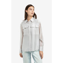 Load image into Gallery viewer, YAYA 01-201201-602 Sheer Blouse with Chest Pockets
