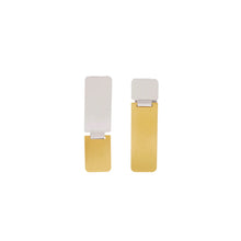 Load image into Gallery viewer, Dansk Theia 2 Tone rectangle Earrings
