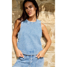 Load image into Gallery viewer, YAYA 01-701389-604 Denim Sleeveless Top
