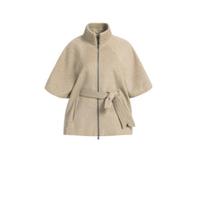 Load image into Gallery viewer, YAYA 02-001090-610 Poncho Jacket with Rib Collar and Belt
