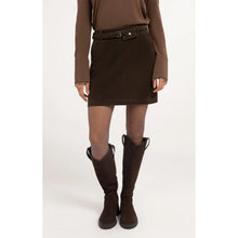 Load image into Gallery viewer, YAYA 01-409100-610 Suedine Mini Skirt with Belt Detail
