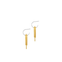 Load image into Gallery viewer, Dansk Vanity 2 Tone Pole Hoop Earrings
