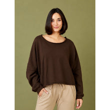 Load image into Gallery viewer, Suzy D Maeve Cropped Raw Edge Sweatshirt
