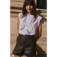 Load image into Gallery viewer, YAYA 01-709396-607 Double Layer Sleeveless Top with Scarf Detail
