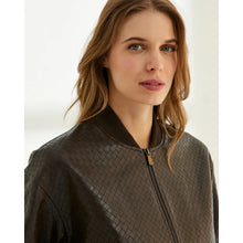 Load image into Gallery viewer, Paz Torras Faux Leather Bomber Jacket
