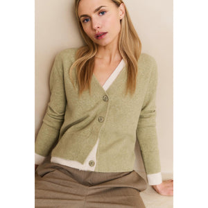 YAYA 010118-509 Cardigan With Contrast V Neck