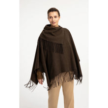 Load image into Gallery viewer, YAYA 03-521005-609 Poncho With High Neck &amp; Fringe

