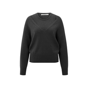 YAYA  000381-509 Knitted Sweater With Layered Top