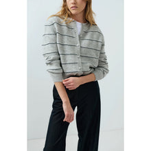 Load image into Gallery viewer, YAYA 01-010168-609 Striped Knitted Cardigan with Tie Detail
