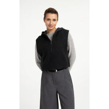 Load image into Gallery viewer, YAYA 01-000642-609 Sleeveless Knitted Top with Jersey Hood
