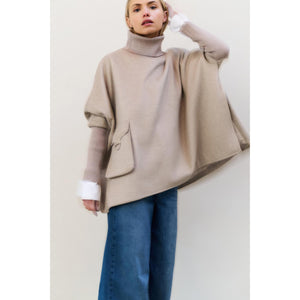 YAYA 521003-509 Wool Blend Poncho