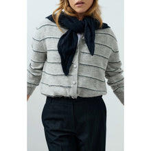 Load image into Gallery viewer, YAYA 01-010168-609 Striped Knitted Cardigan with Tie Detail
