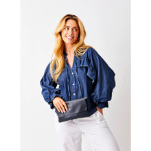 Load image into Gallery viewer, Suzy D Gazania Denim Shirt With Frill
