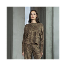 Load image into Gallery viewer, AGGEL Wool/ Lurex blend Jacquard Blouse
