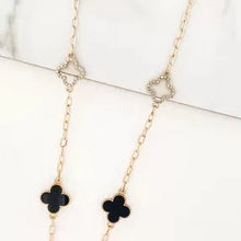 Load image into Gallery viewer, Envy Long Diamante Clover Necklace
