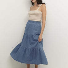 Load image into Gallery viewer, Cream VIOLA Denim Skirt
