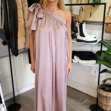 Load image into Gallery viewer, On Trend Asymmetric Satin Maxi

